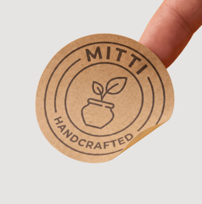 Tem decal giấy Kraft nâu – giấy da bò