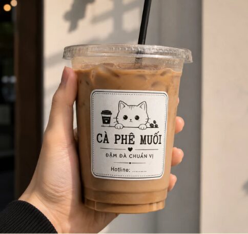 Tem ly cà phê thực tế
