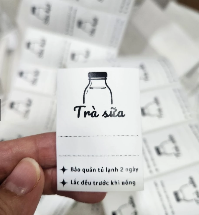 Nhãn logo có hình chai dạng nét