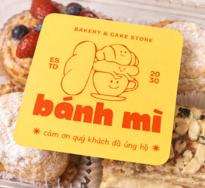 Mẫu tem thực tế trên bao bì thực phẩm