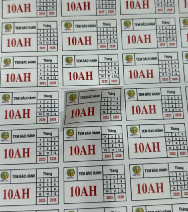 Bố cục tem nhãn có khoảng trống quanh các nhóm chữ